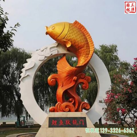 圆环鱼群户外不锈钢艺术雕塑
