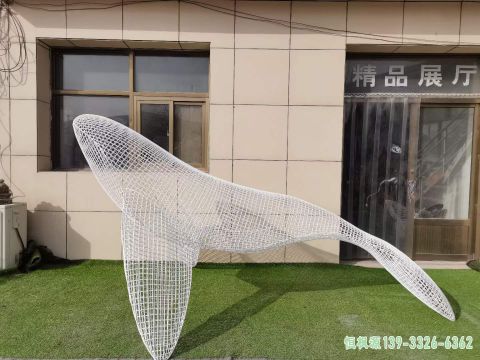 小区鲸鱼不锈钢艺术雕塑