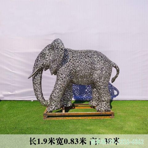 镂空大象小区不锈钢雕塑