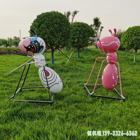 彩绘蚂蚁校园不锈钢艺术雕塑