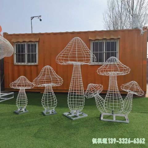 镂空蘑菇城市不锈钢雕塑