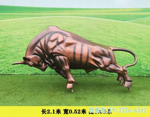 公园彩绘牛不锈钢艺术雕塑