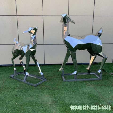 几何鹿都市不锈钢雕塑