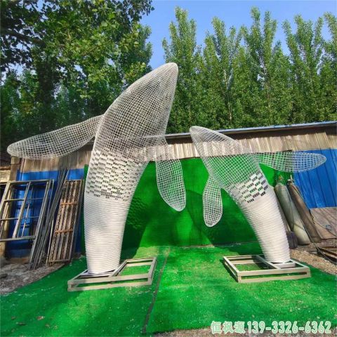 不锈钢广场鲸鱼雕塑