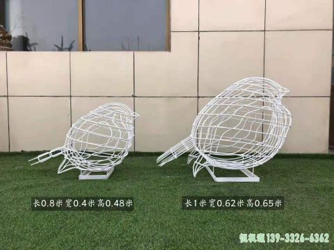 不锈钢园林镂空鸟雕塑
