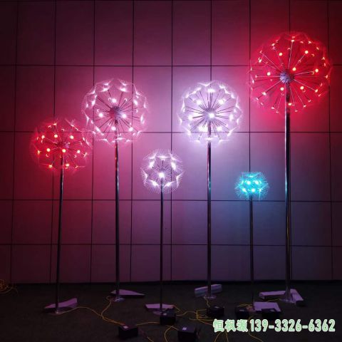 发光蒲公英不锈钢园林雕塑
