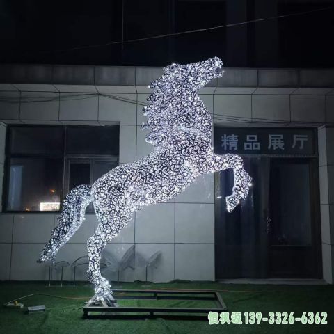 发光马城市不锈钢雕塑
