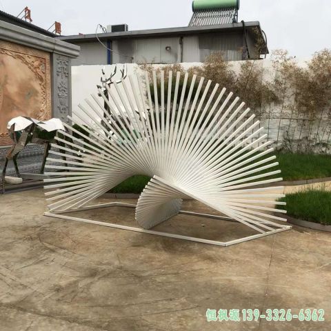 扇子园林不锈钢艺术雕塑
