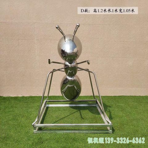 镜面蚂蚁广场不锈钢雕塑
