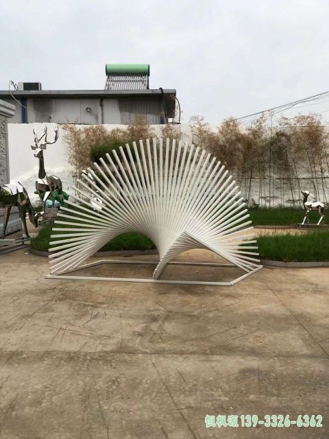 扇子不锈钢园林艺术雕塑