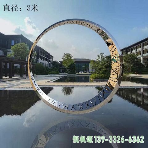 镜面圆环小区不锈钢雕塑