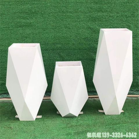 几何花盆校园不锈钢艺术雕塑
