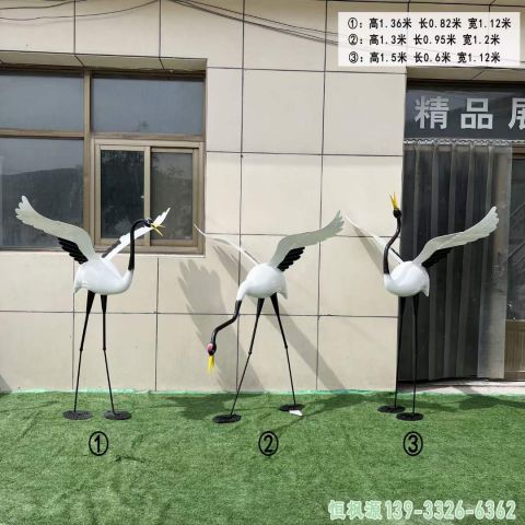 镜面火烈鸟小区不锈钢雕塑