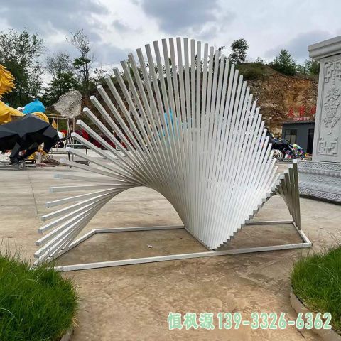 不锈钢扇子广场景观雕塑