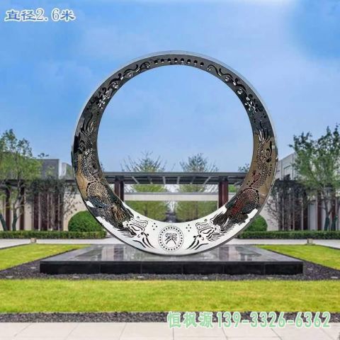 不锈钢公园圆环雕塑