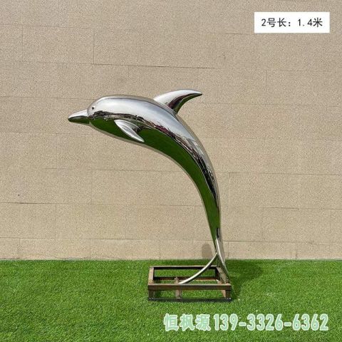 镜面海豚户外不锈钢雕塑
