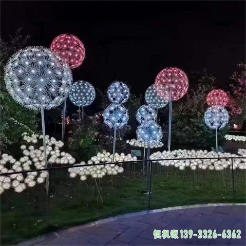 园林不锈钢发光蒲公英雕塑