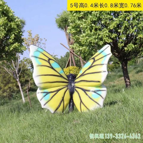 彩绘蝴蝶公园不锈钢艺术雕塑