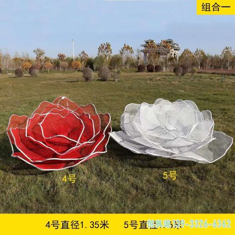 彩绘花朵公园不锈钢雕塑