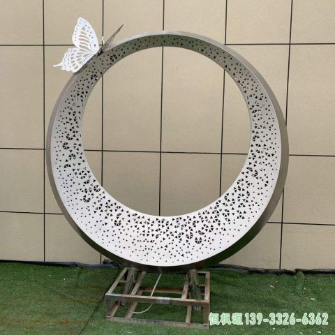 镜面圆环小区不锈钢艺术雕塑
