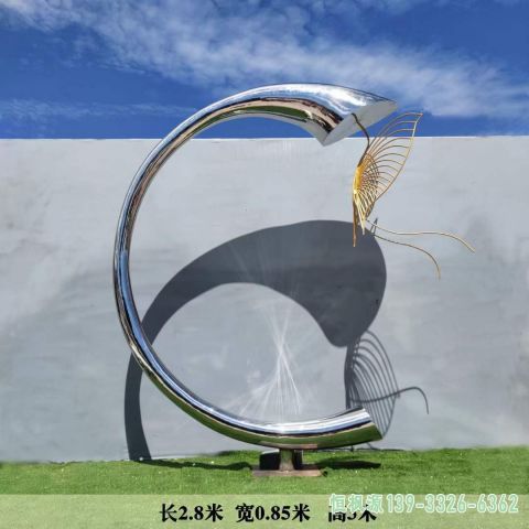 商厦月亮不锈钢景观雕塑