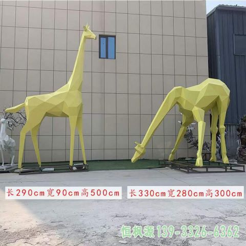 彩绘鹿小区不锈钢动物雕塑