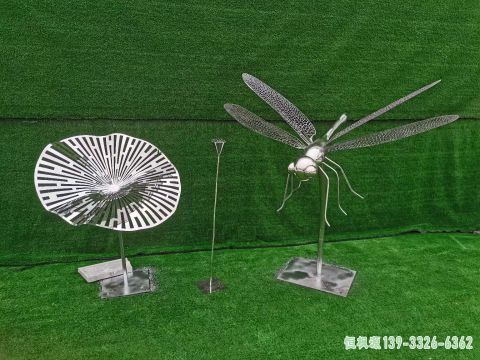 镂空蜻蜓城市不锈钢雕塑