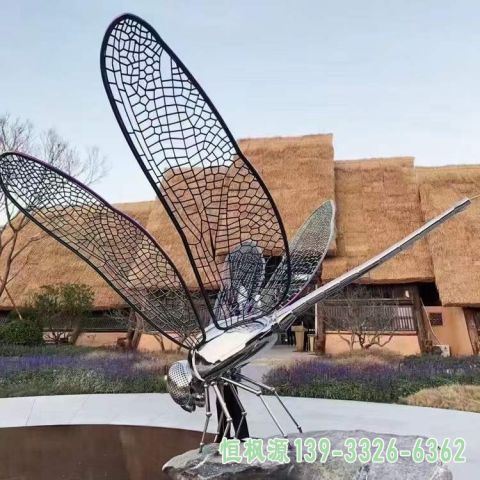 蜻蜓户外不锈钢动物雕塑