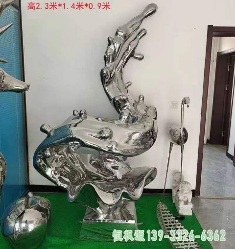不锈钢小区海浪艺术雕塑