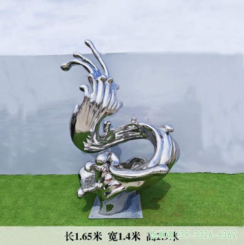 城市镜面海浪不锈钢雕塑