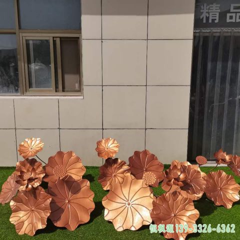 喷漆荷花小区不锈钢雕塑