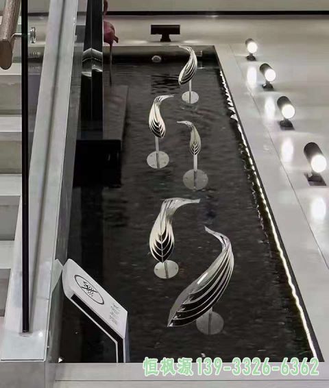 鱼小区不锈钢艺术雕塑