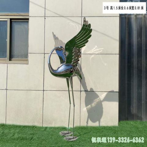 大型仙鹤广场不锈钢雕塑