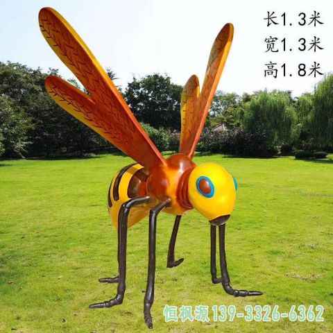 广场不锈钢彩绘蜜蜂雕塑