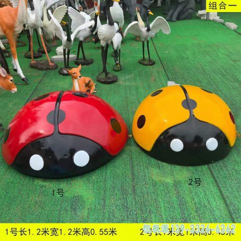 瓢虫彩绘公园不锈钢雕塑