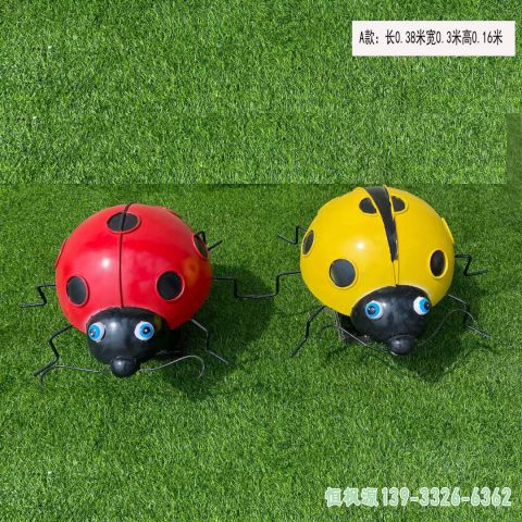 瓢虫不锈钢校园彩绘雕塑