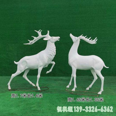 校园切面鹿不锈钢雕塑