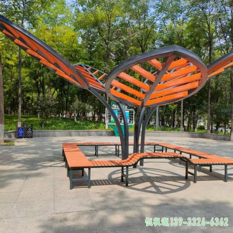 公园彩绘镂空树不锈钢雕塑