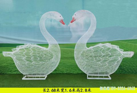 不锈钢天鹅都市动物雕塑