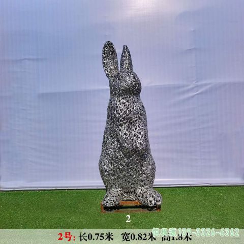 校园兔子不锈钢户外雕塑