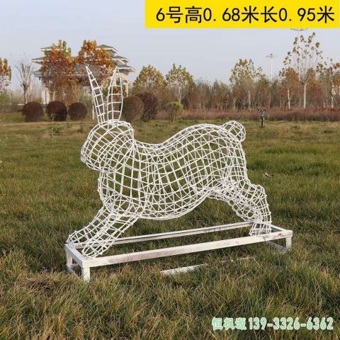 大型广场镂空兔子不锈钢雕塑