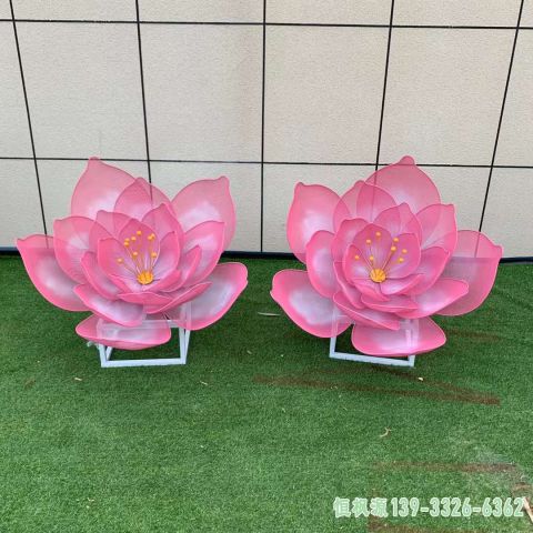 校园不锈钢镂空花朵雕塑
