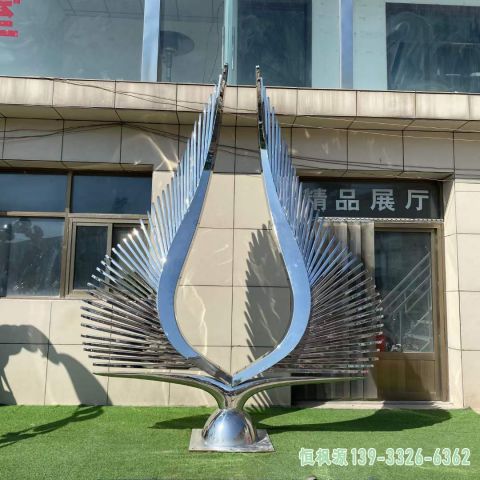 抽象凤凰不锈钢广场雕塑