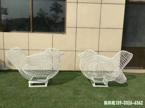商厦镂空鸟不锈钢动物雕塑