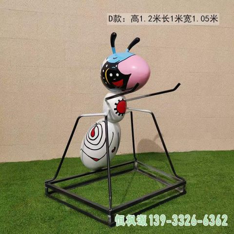 彩绘蚂蚁园林不锈钢雕塑