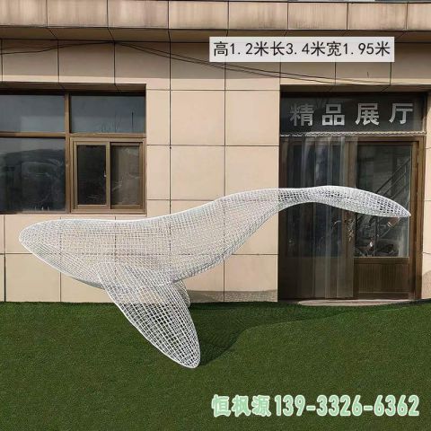 大型广场不锈钢镂空海豚雕塑