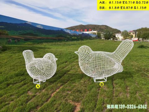 园林镂空鸟不锈钢艺术雕塑