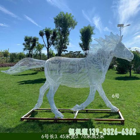 镂空园林不锈钢马艺术雕塑
