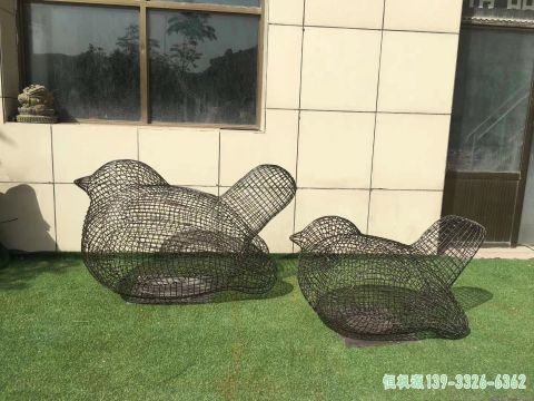 城市镂空鸟不锈钢动物雕塑