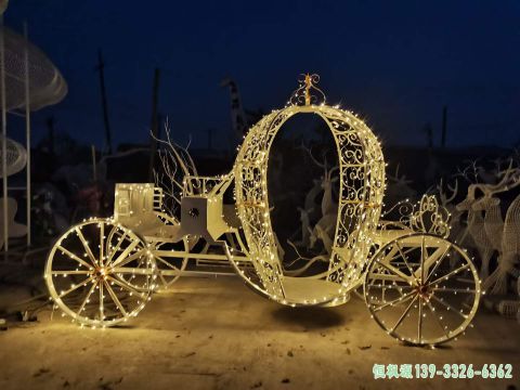 发光马车不锈钢广场雕塑